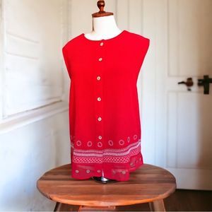 Blast lightly textured spring summer fabric whimsical ribbon button embroidery